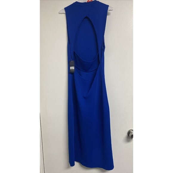 RACHEL ROY Women's Eternal Blue Cutout-Back Sheath Midi Sweater Dress Size L - Picture 7 of 7